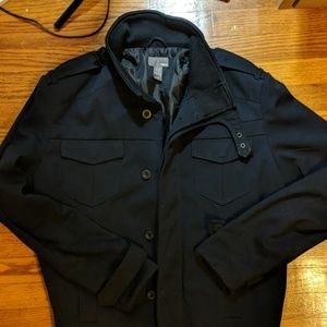 H&M Heavy Navy Coat